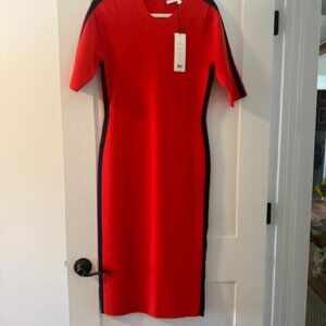 Veronica Beard Size 12 NWT Side stripe Bodycon Red Dress originally $495